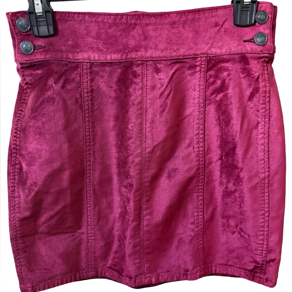NWT Free People Velvet Retro Mini Skirt with Back Zipper - Picture 4 of 7